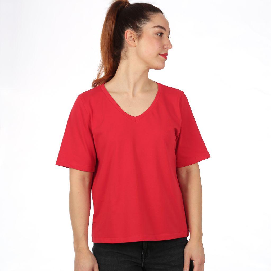 Papierschnittmuster V-Shirt Frau Kay XS-XXL